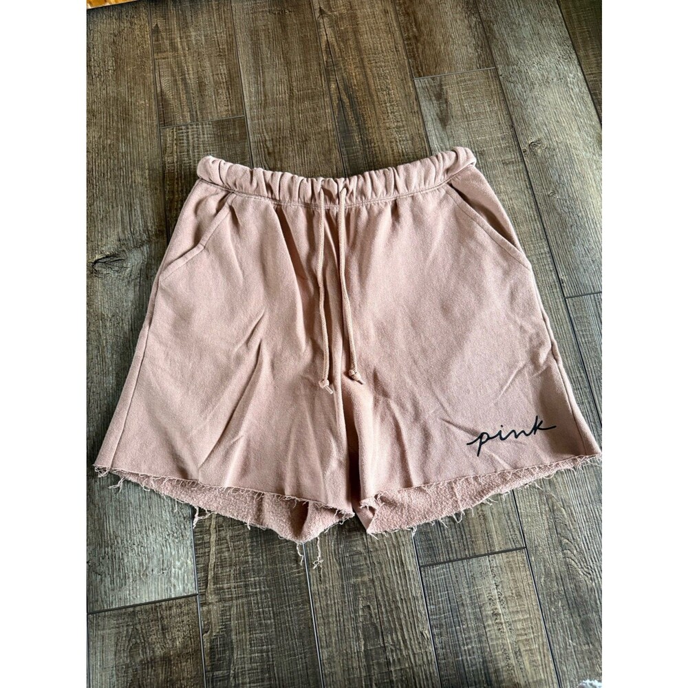 Victoria’s Secret PINK Fleece Lounge Dad Shorts Sz. M Stucco Beige